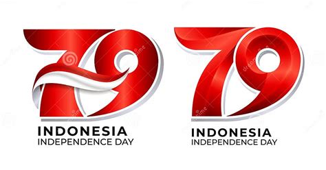 79th Indonesia Independence Day 17 August 2024 Concept With Indonesian Flag Stock Vector