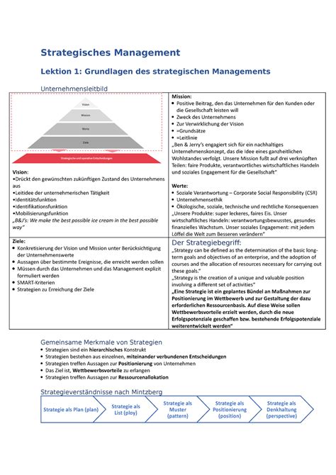 Strategisches Management Strategisches Management Lektion 1