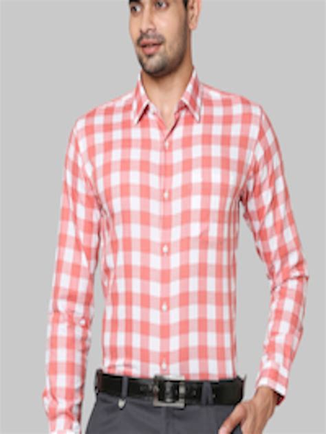 Buy Park Avenue Men Red Slim Fit Opaque Checked Casual Shirt Shirts