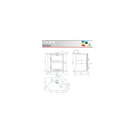Estufa de leña de rincón con horno en inox CH 9 R