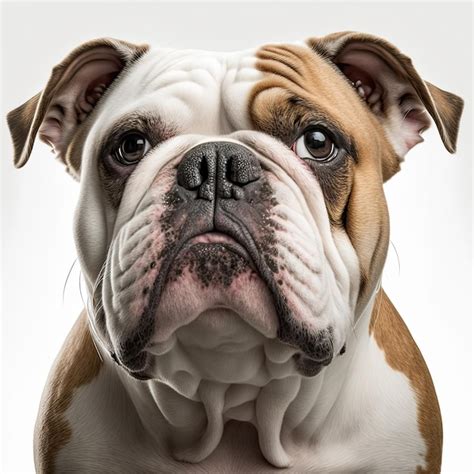 Bulldog Aislado Sobre Fondo Blanco Ia Generativa Foto Premium