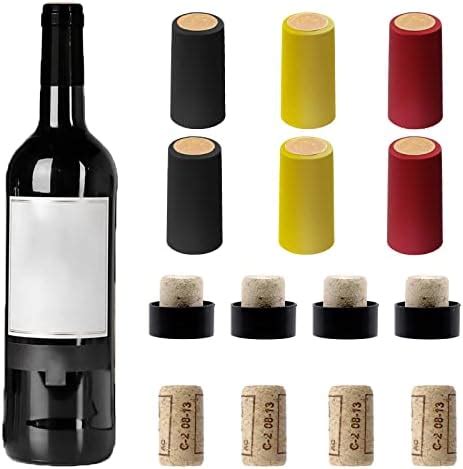 Glarks Packs Wine Bottle Cork Tops Stoppers And Pvc Heat Shrink