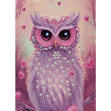 Broderie Diamant Animaux Chouette Partielle Diy Diamond Painting