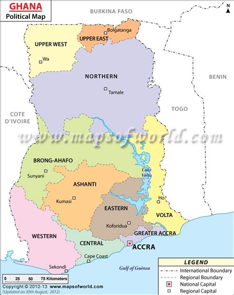 Map Of Ghana Showing Towns Virgin Islands Map