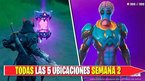 Todos Los Artefactos Alien Genas De La Semana En Fortnite Youtube