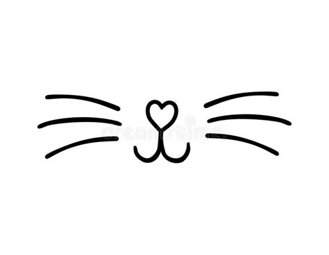 Vector Hand Drawn Doodle Sketch Cat Nose Stock Illustration