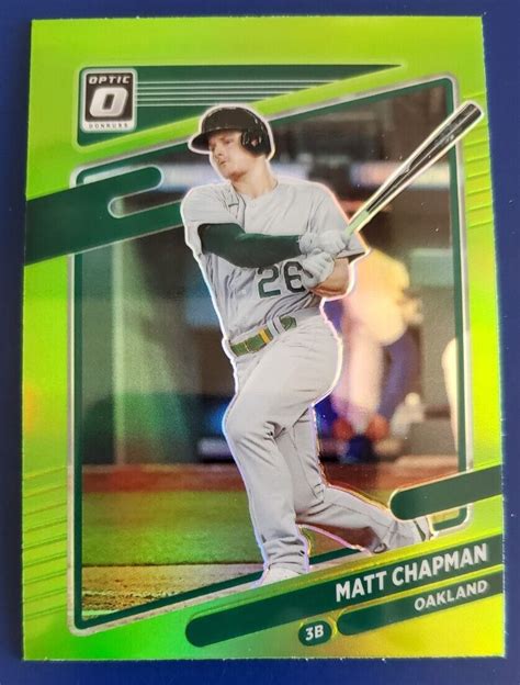 2021 Panini Donruss Optic Matt Chapman Oakland As Lime Green Prizm