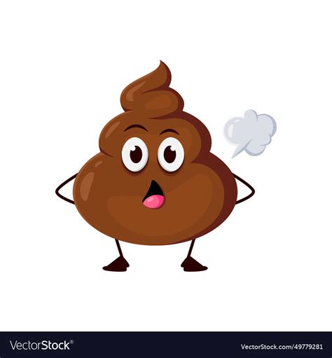 Cartoon Poop Emoji Funny Poo Emoticon Farting Vector Image