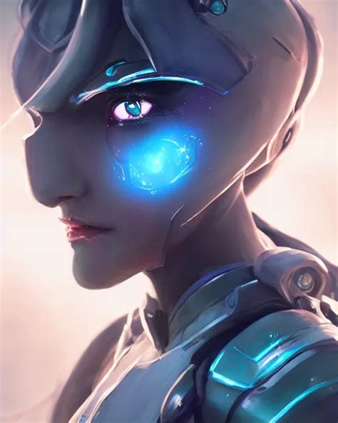 Perfect Android Girl Warframe Armor Beautiful Face Stable