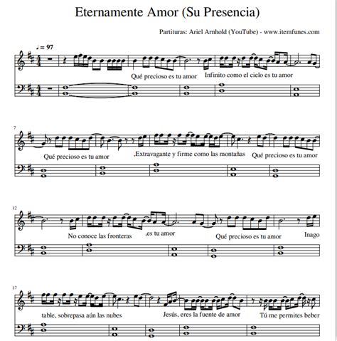 Eternamente Amor Su Presencia Item Funes Partitura Acordes Letra