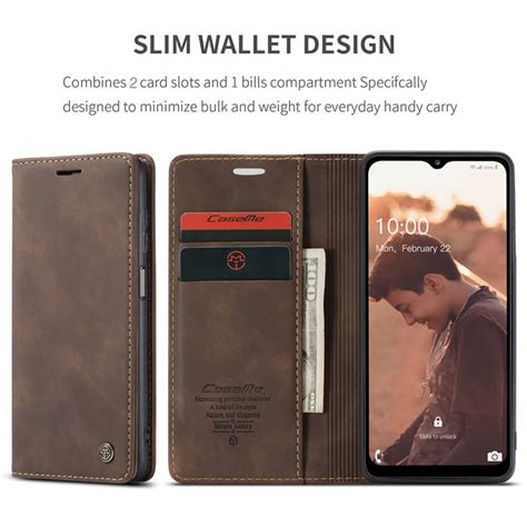 CaseMe Samsung Galaxy A32 5G Wallet Kickstand Magnetic Case Coffee