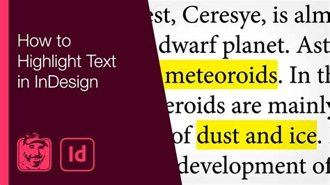 How To Highlight Text In Indesign Youtube