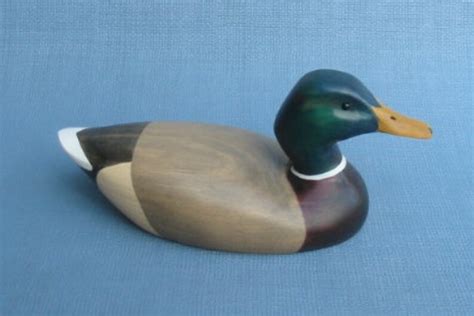 Hand Carved Mini Mallard Drake Decoy Carving R Kelly Etsy