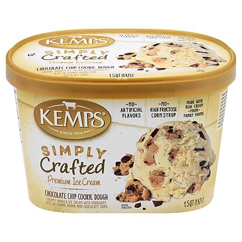 Kemps Ice Cream Premium Chocolate Chip Cookie Dough Qt Frozen