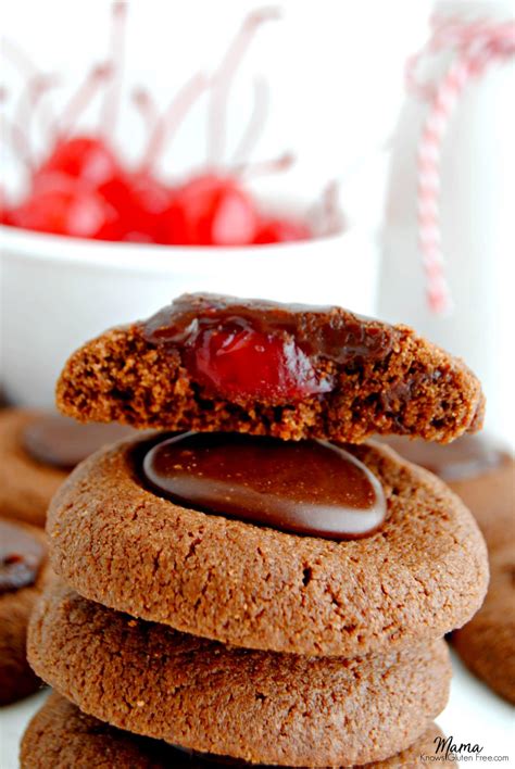 Gluten Free Chocolate Cherry Thumbprint Cookies Mama Knows Gluten Free