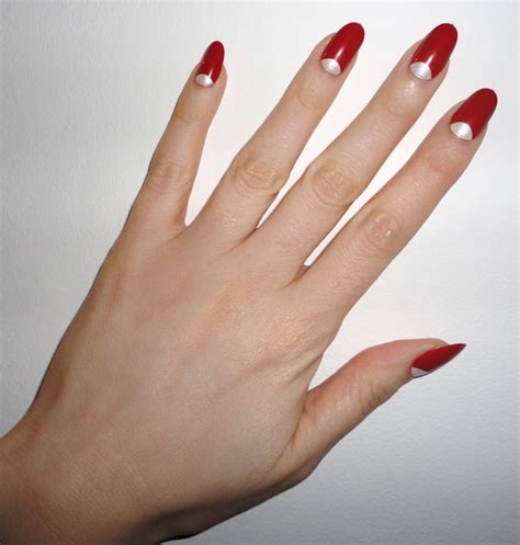 Half Moon Nails Red