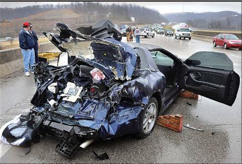 Car Wreck on I-79: Rear End Collision of Pontiac and Large Dump Truck ...