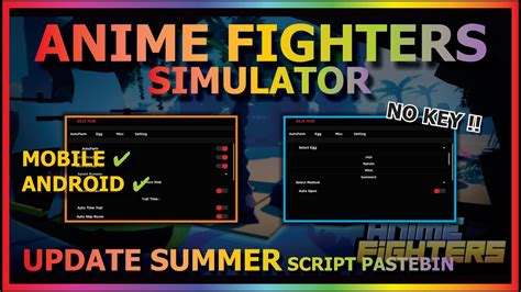 Anime Fighters Simulator Script Mobile Update Summer Auto Farm Auto