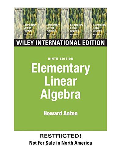 Wie Elementary Linear Algebra Anton Howard Uk Books