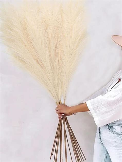 4pcs Large Stems 43 110cm Tall Artificial Pampas Grass Fake Pampas Floral Artificial Pampas