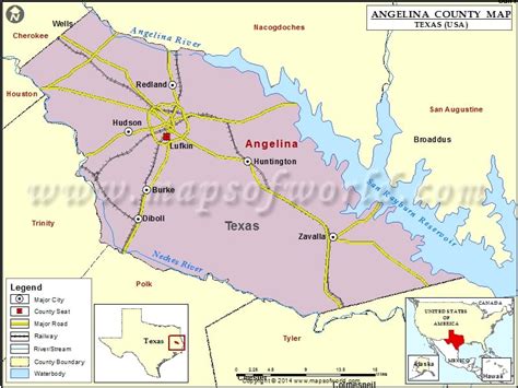 Angelina County Map Map Of Angelina County Texas