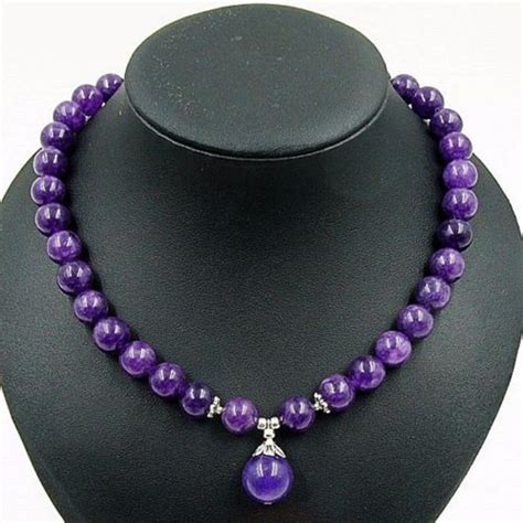 Vintage Classic Natural Stone Jewelry Handmade Gorgeous Amethyst Beaded