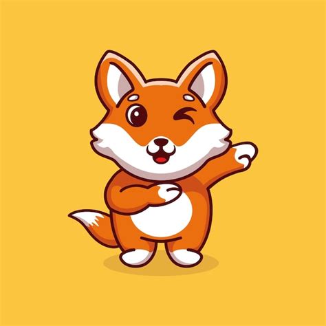 Premium Vector Cute Fox Dabbing Cartoon Vector Icon Illustration