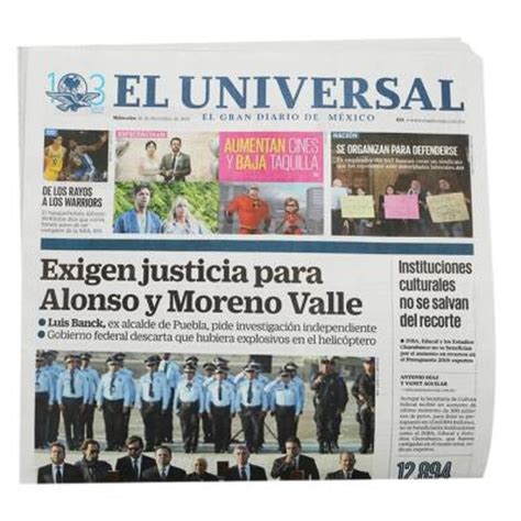 Periódico El Universal Miércoles Pza Walmart