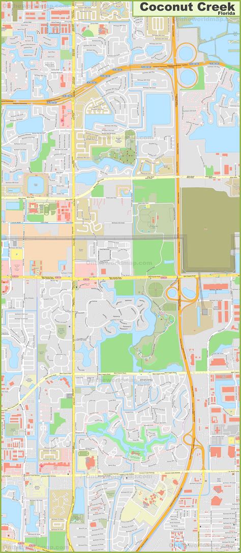 Large detailed map of Coconut Creek - Ontheworldmap.com