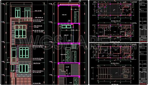 The Cad Drawings Of The Floor Plan Elevation And Cross Sections