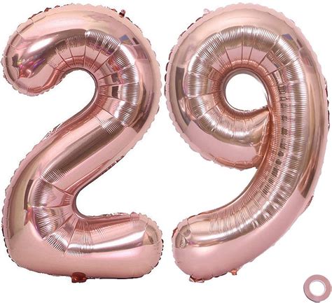 Juland Rose Gold Number Balloons Large Foil Mylar Balloons Inch