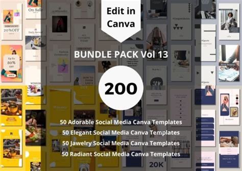 240 Social Media Canva Templates Bundle Graphic By Putra Art Creative