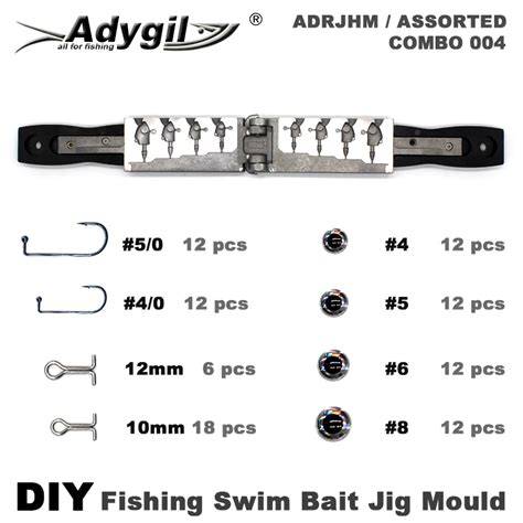 Adygil Diy Vissen 97 Stks Zwem Aas Jig Hoofd Mal Adrjhm Assorted Combo