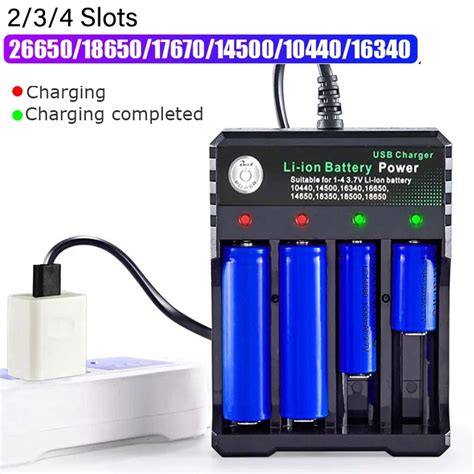 Slots Ac V V Battery Charger Usb Dc V For