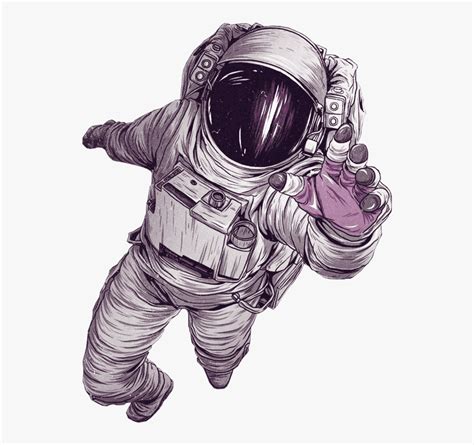 Drawing Astronaut In Space, HD Png Download , Transparent Png Image - PNGitem