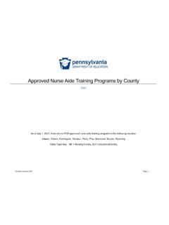 Approved Nurse Aide Training Programs In Pennsylvania By Approved