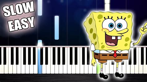 Spongebob Theme Song Slow Easy Piano Tutorial By Plutax Youtube