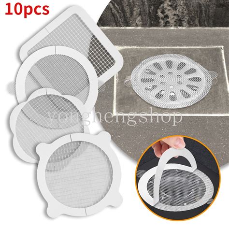 10pcs Pack Disposable Floor Drain Sticker Shower Hair Catcher Cover