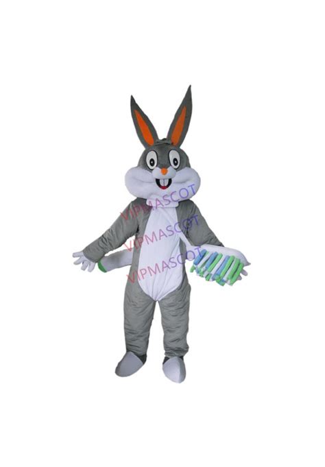 Adult Grey Bugs Bunny Rabbit Mascot Costume Carnival Festival