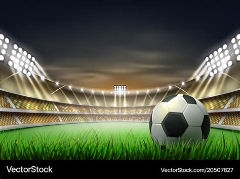 Realistic football soccer stadium background Vector Image