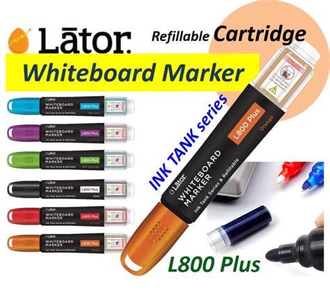 Lator Whiteboard Marker L Plus Refillable Cartridge Compatible With