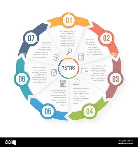 Circle Infographic Template With Seven Elements Steps Or Options