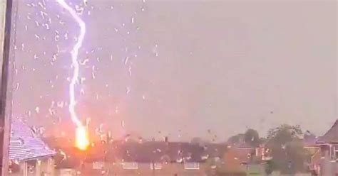 Terrified Woman Films Moment Lightning Strikes House In Middle Of