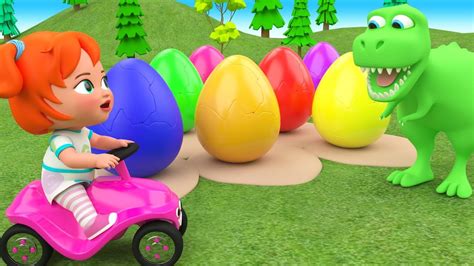 Little Baby Girl Fun Learning Colors for Children with Color Eggs Dinosaur Cartoons 3D Kids Edu ...