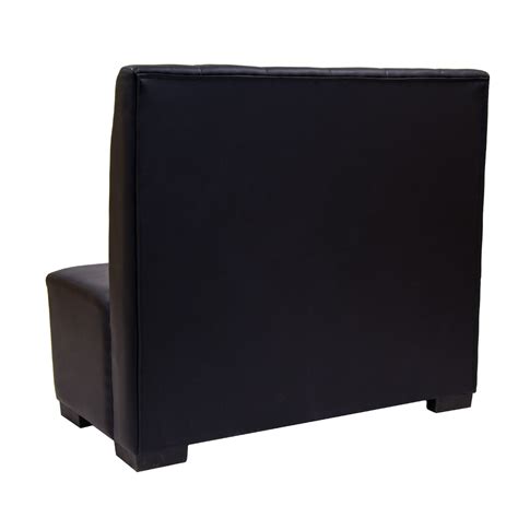 44h Button Tufted Back Upholstered Single Booth In Black Restaurant