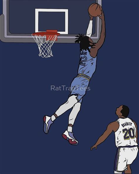 Ja Morant Insane Block On Avery Bradley By Rattraptees Redbubble Basketball Artwork