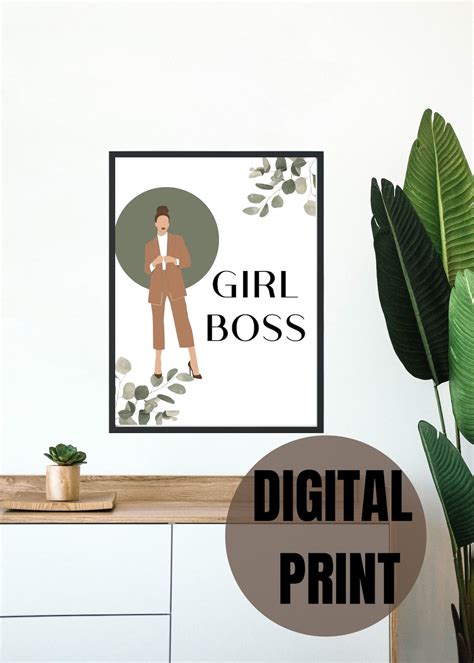 Modern Girl Boss Printable Boss Lady Wall Print Boss Babe Etsy