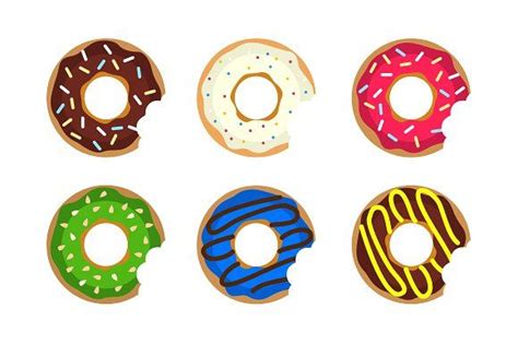 Donuts Emoji Set Donut Vector Eggplant Emoji