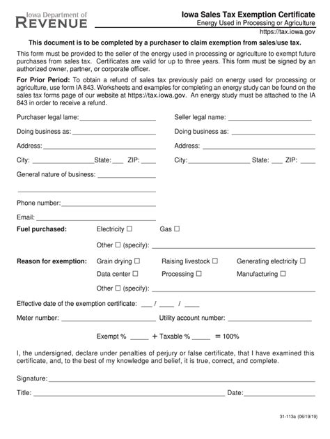 2019 2025 Form IA DoR 31 113 Fill Online Printable Fillable Blank