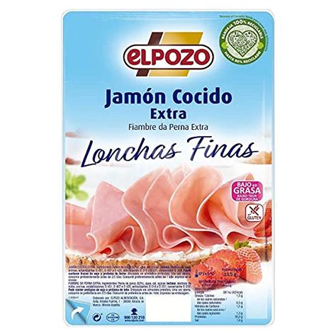 ElPozo Jamón cocido extra bajo en grasa en lonchas finas sin gluten sin